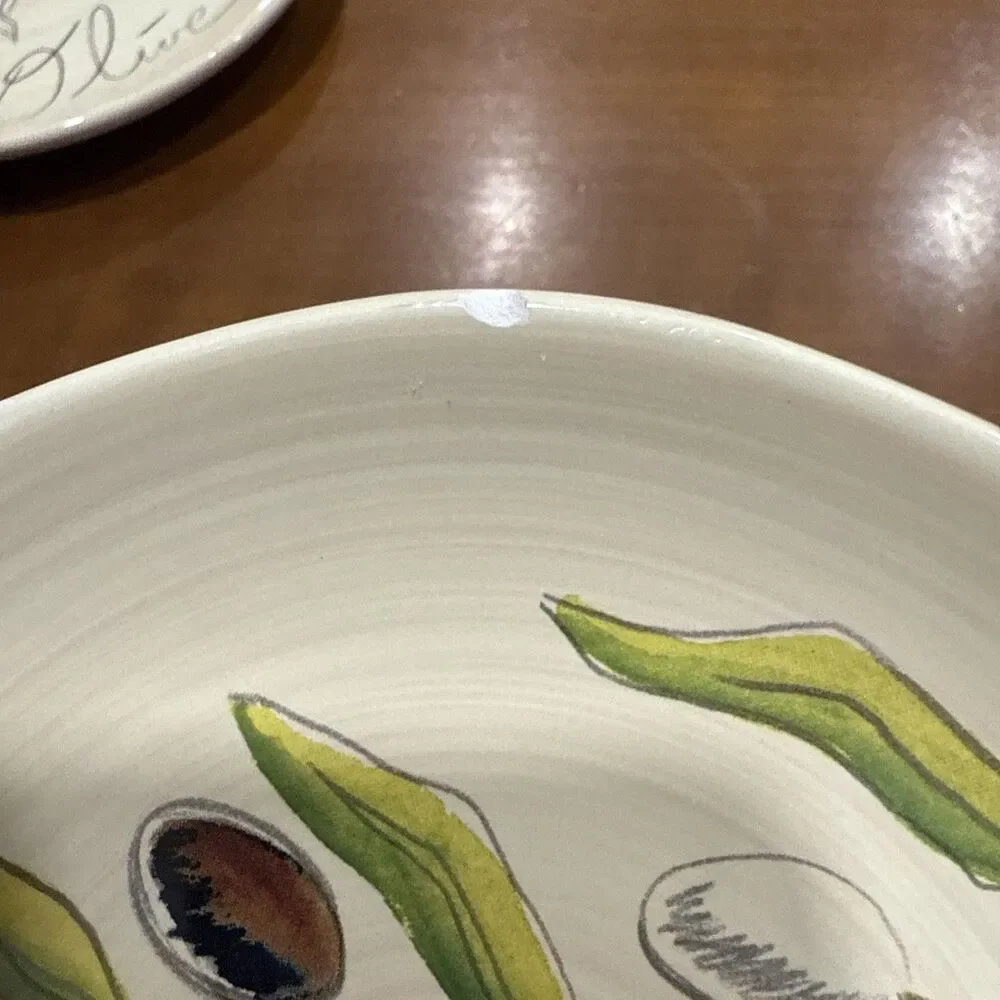 Pottery Barn 6” Olive Plates Italian